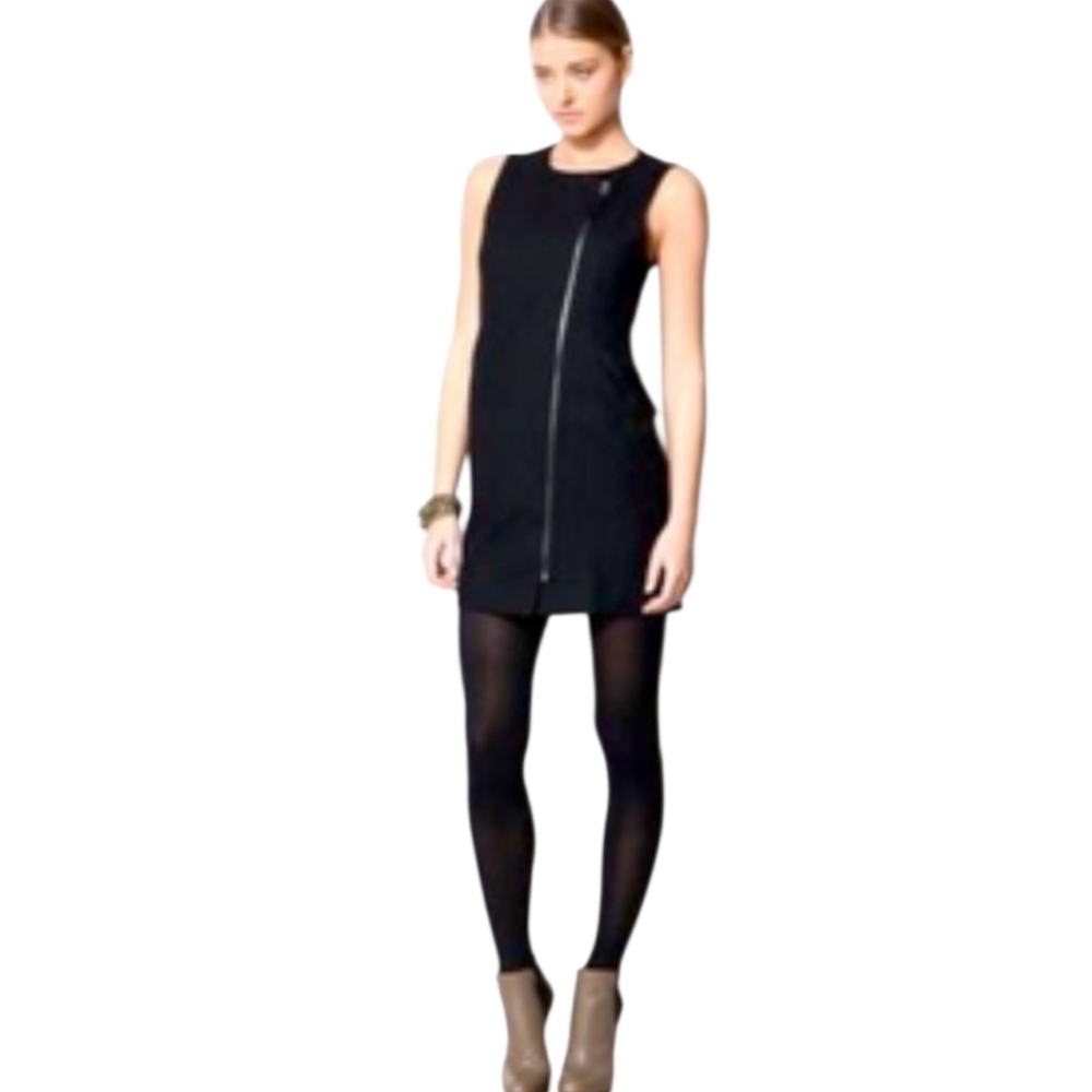 Hanii Y Black Wool Zipper Mini Dress‎ Size 8